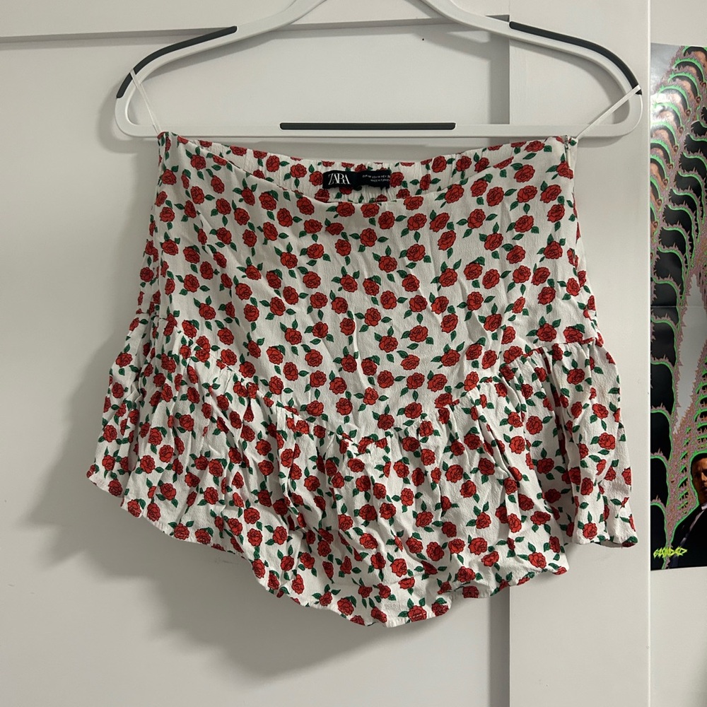 zara floral skort